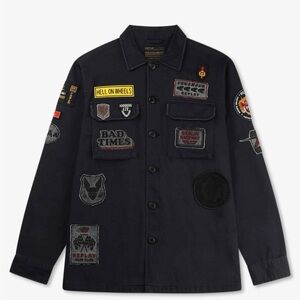 Replay Men's Black Patch Jacket 100% Cotton